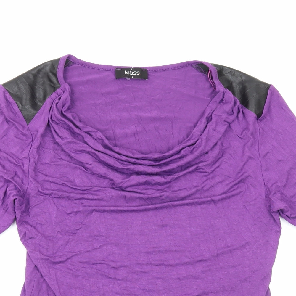 Womens UK Size S Klass Purple Basic T-Shirt