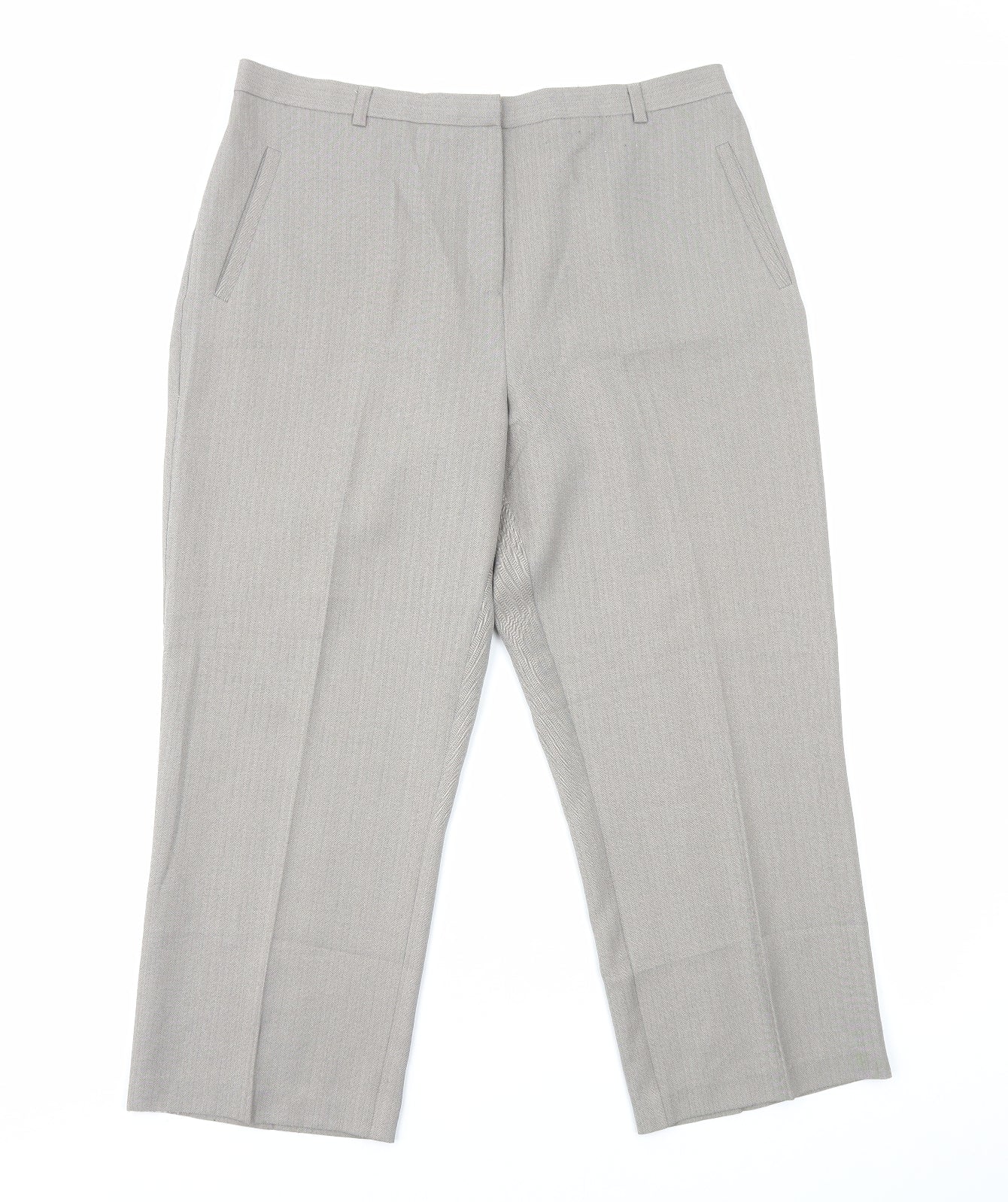 Classics Womens Grey Polyester Trousers Size 34 in L23 in Regular Zip