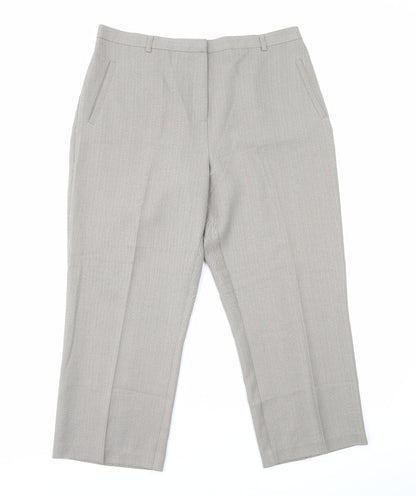 Classics Womens Grey Polyester Trousers Size 34 in L23 in Regular Zip