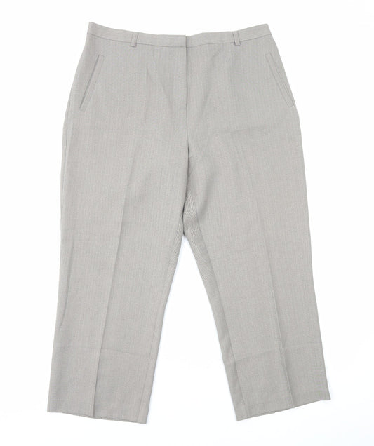 Classics Womens Grey Polyester Trousers Size 34 in L23 in Regular Zip