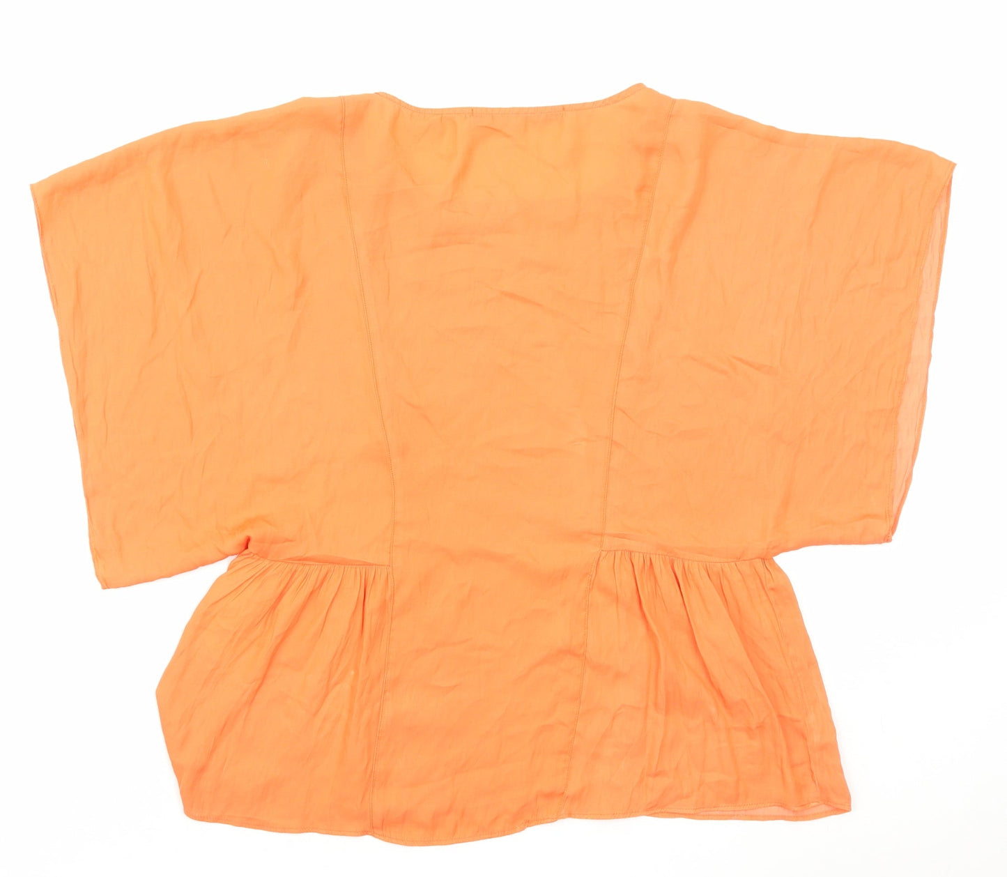 Womens UK Size XS Zara Orange Basic Blouse