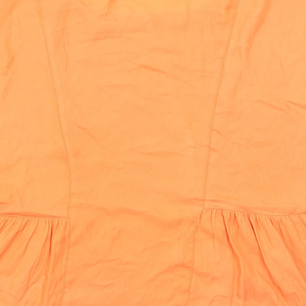 Womens UK Size XS Zara Orange Basic Blouse