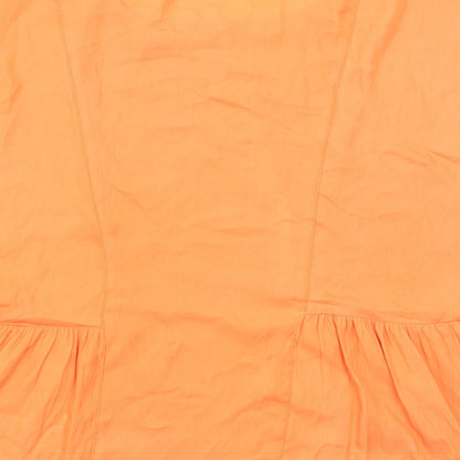 Womens UK Size XS Zara Orange Basic Blouse