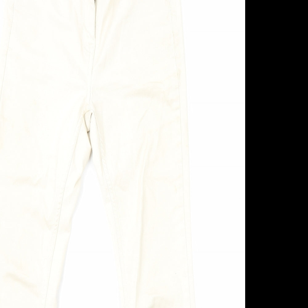 NEXT Womens Beige Cotton Skinny Jeans Size 8 L26 in Regular Zip