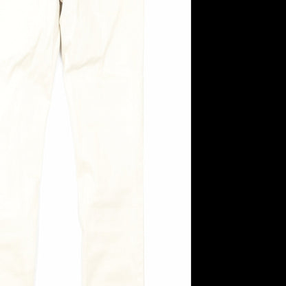 NEXT Womens Beige Cotton Skinny Jeans Size 8 L26 in Regular Zip