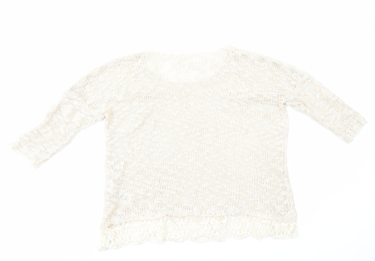 Womens UK Size M New Look Ivory Pullover Jumper