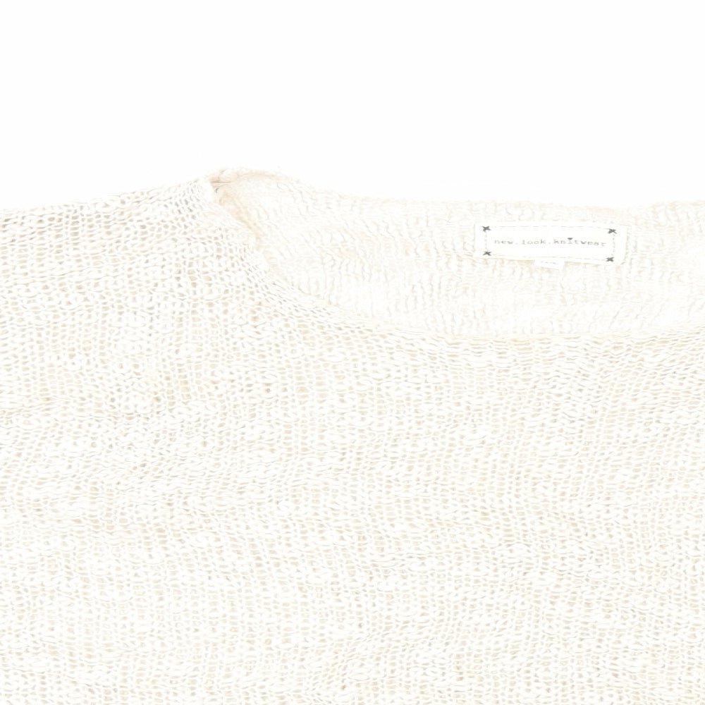 Womens UK Size M New Look Ivory Pullover Jumper