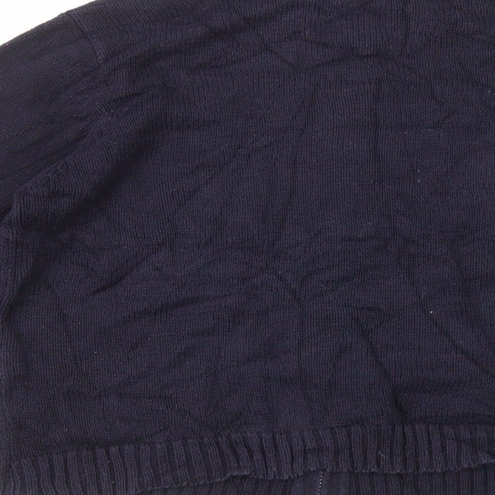 TIGI Womens Blue High Neck Acrylic Full Zip Jumper Size 16