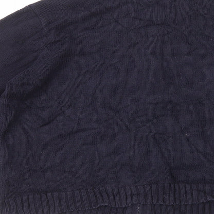 TIGI Womens Blue High Neck Acrylic Full Zip Jumper Size 16