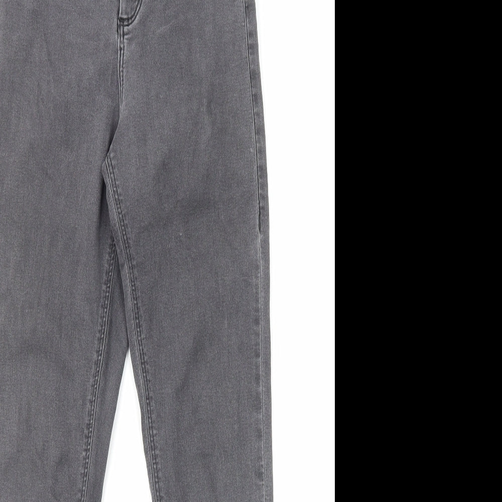 Topshop Womens Grey Cotton Skinny Jeans Size 6 L30 in Regular Zip