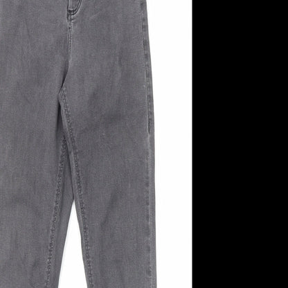 Topshop Womens Grey Cotton Skinny Jeans Size 6 L30 in Regular Zip