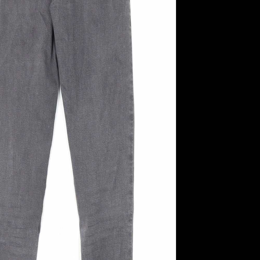 Topshop Womens Grey Cotton Skinny Jeans Size 6 L30 in Regular Zip