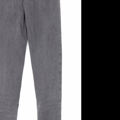 Topshop Womens Grey Cotton Skinny Jeans Size 6 L30 in Regular Zip
