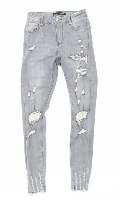 Womens UK Size 8 Laulia Regular Fit Skinny Grey Jeans