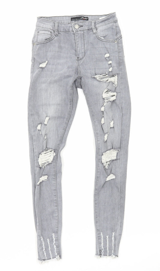 Womens UK Size 8 Laulia Regular Fit Skinny Grey Jeans