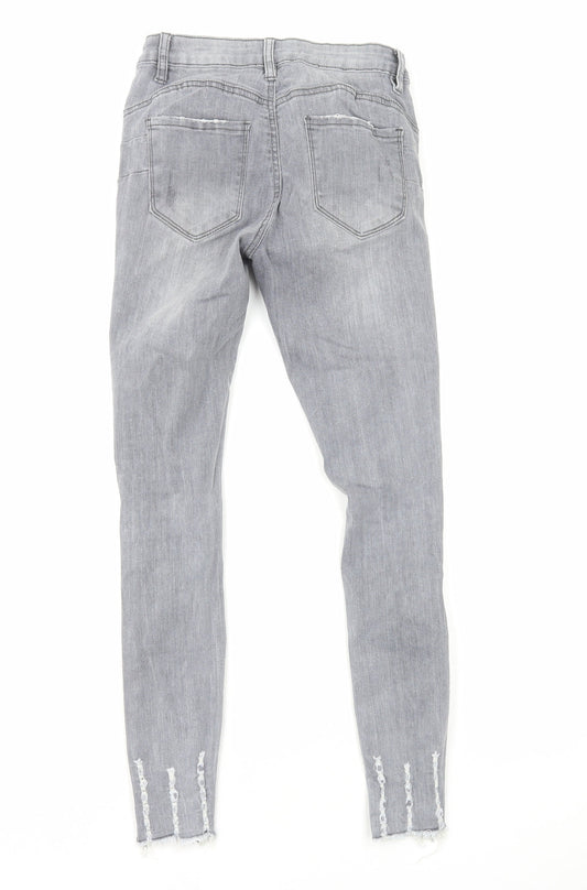 Womens UK Size 8 Laulia Regular Fit Skinny Grey Jeans