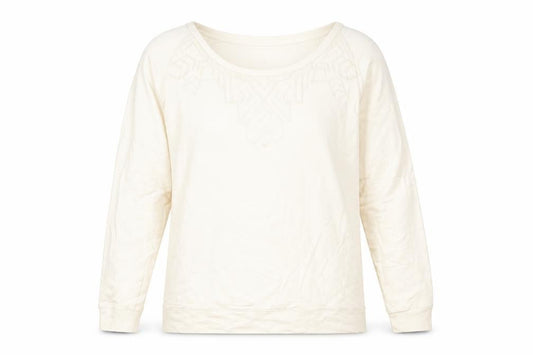 ESMARA Womens Beige Cotton Pullover Sweatshirt Size 10 Pullover