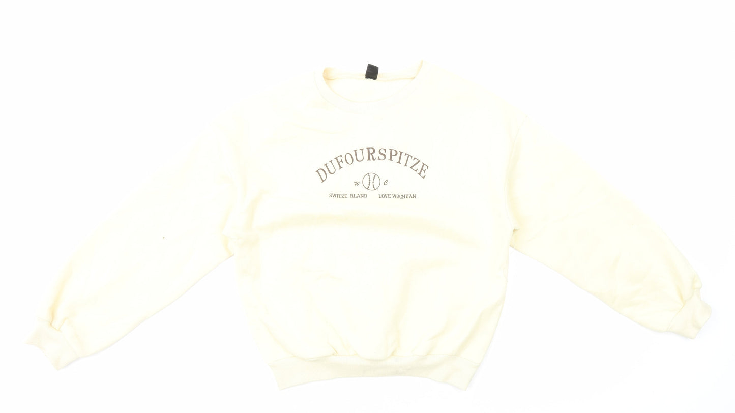 SheIn Womens Ivory Polyester Pullover Sweatshirt Size S Pullover
