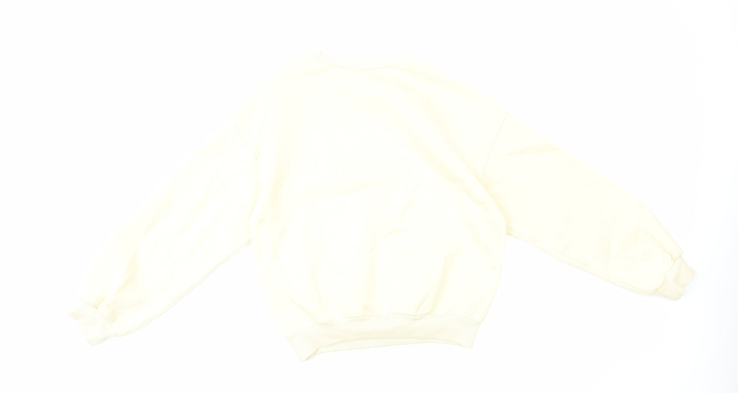 SheIn Womens Ivory Polyester Pullover Sweatshirt Size S Pullover