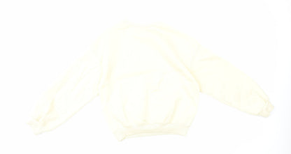 SheIn Womens Ivory Polyester Pullover Sweatshirt Size S Pullover
