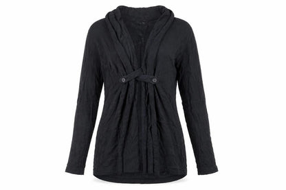 Double Dot Womens Black V-Neck Polyester Cardigan Jumper Size S
