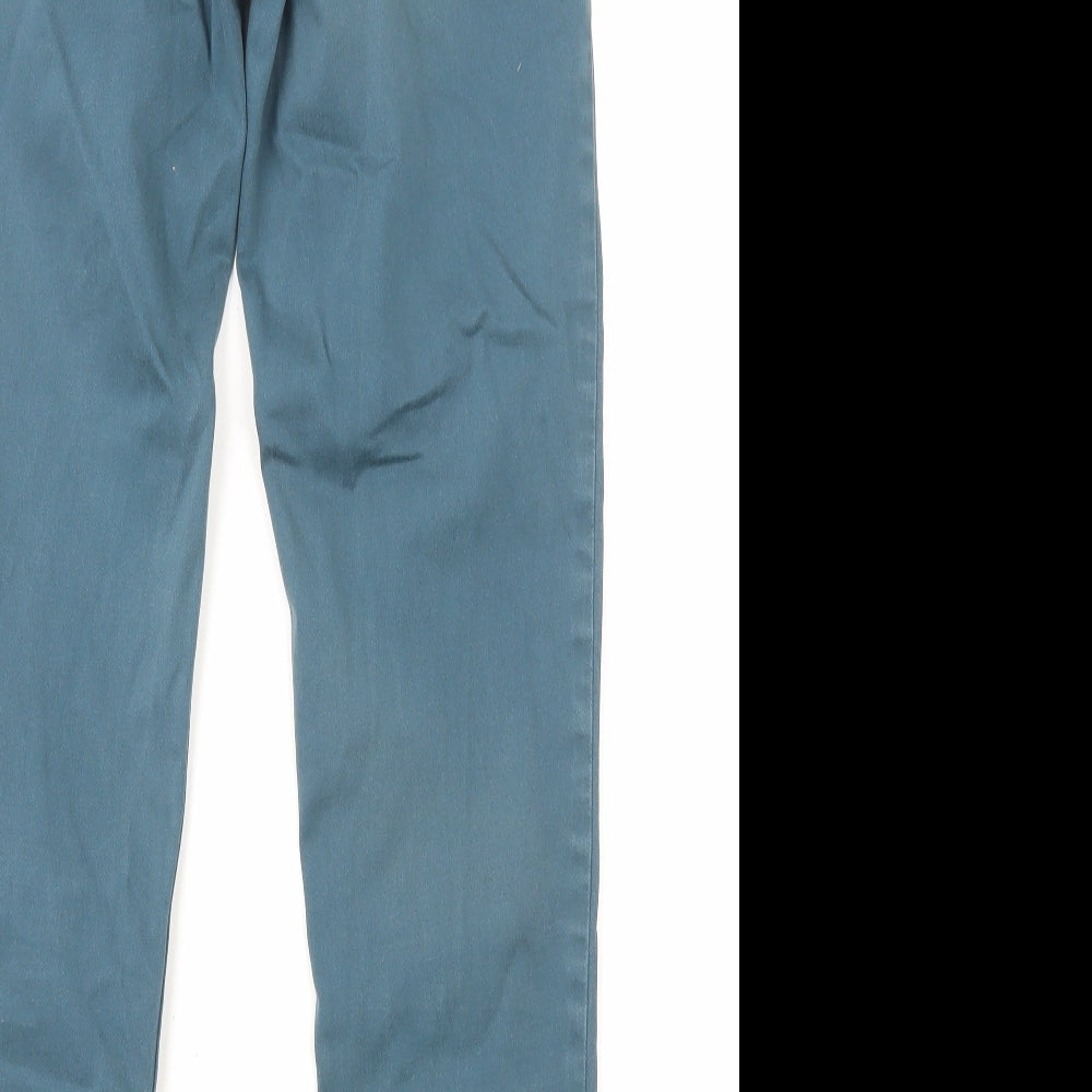 Marks and Spencer Womens Blue Cotton Skinny Jeans Size 8 L26 in Regular Zip