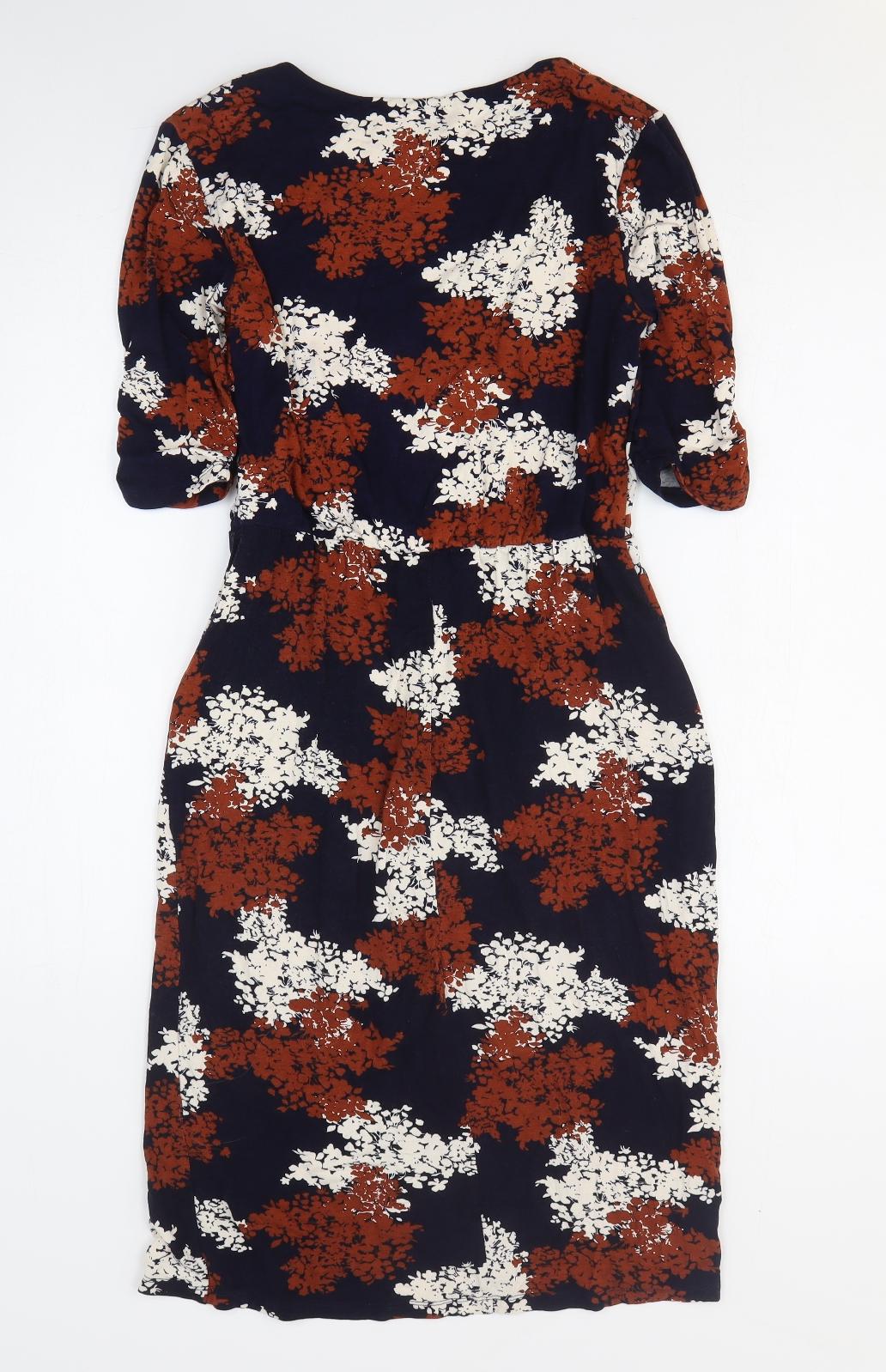 Moda Womens Multicoloured Geometric Viscose Fit & Flare Size 10 V-Neck Pullover