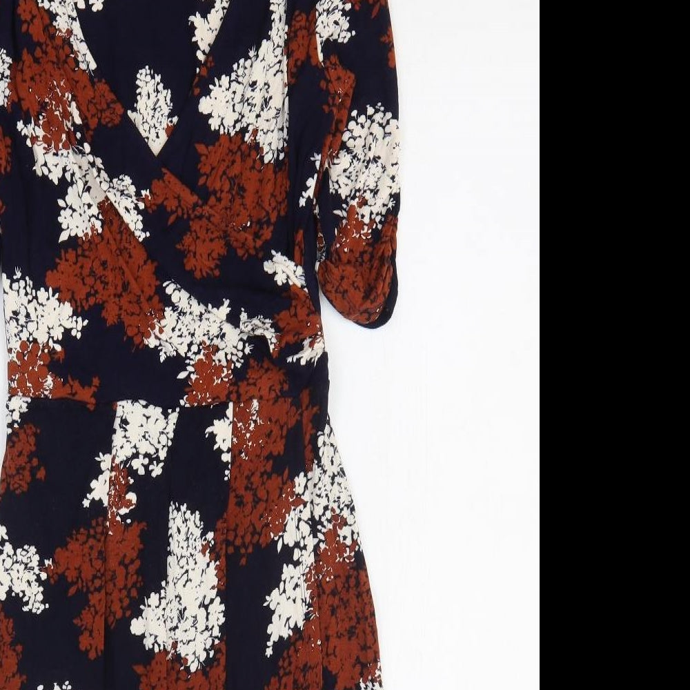 Moda Womens Multicoloured Geometric Viscose Fit & Flare Size 10 V-Neck Pullover