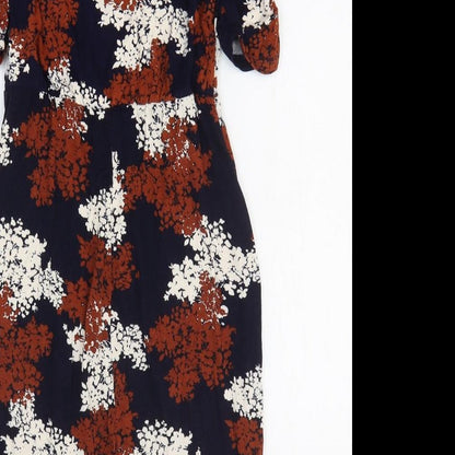 Moda Womens Multicoloured Geometric Viscose Fit & Flare Size 10 V-Neck Pullover