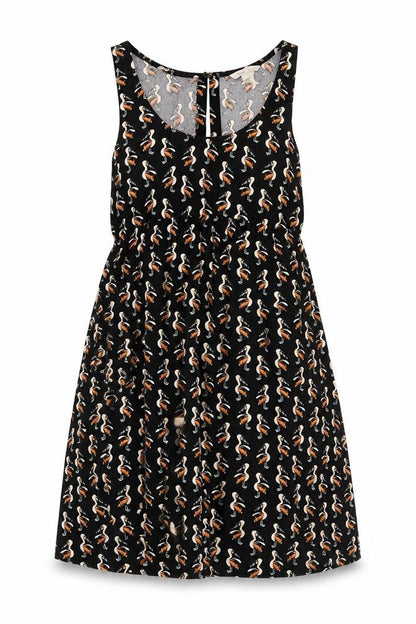 H&M Womens Black Geometric Viscose A-Line Size S Scoop Neck Pullover