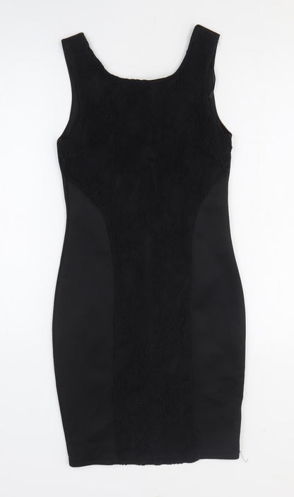 AX Womens Black Polyester Tank Dress Size 8 Scoop Neck Pullover