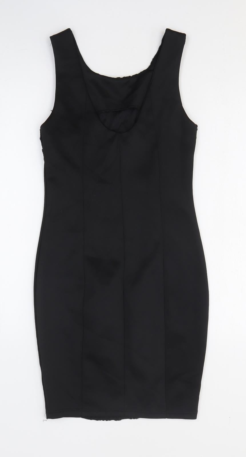 AX Womens Black Polyester Tank Dress Size 8 Scoop Neck Pullover