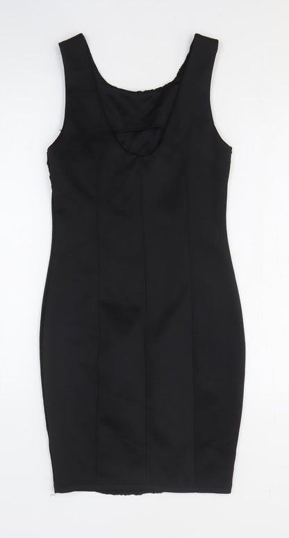 AX Womens Black Polyester Tank Dress Size 8 Scoop Neck Pullover