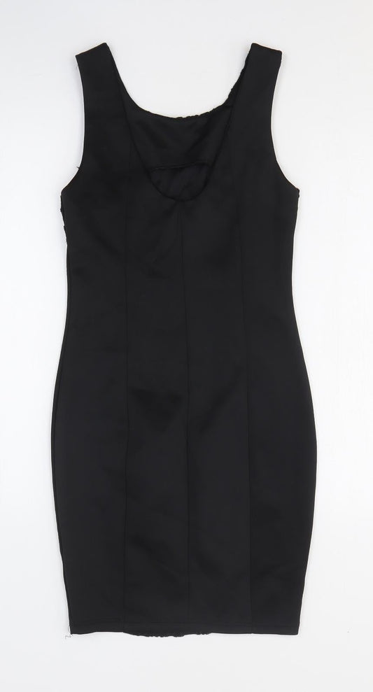 AX Womens Black Polyester Tank Dress Size 8 Scoop Neck Pullover