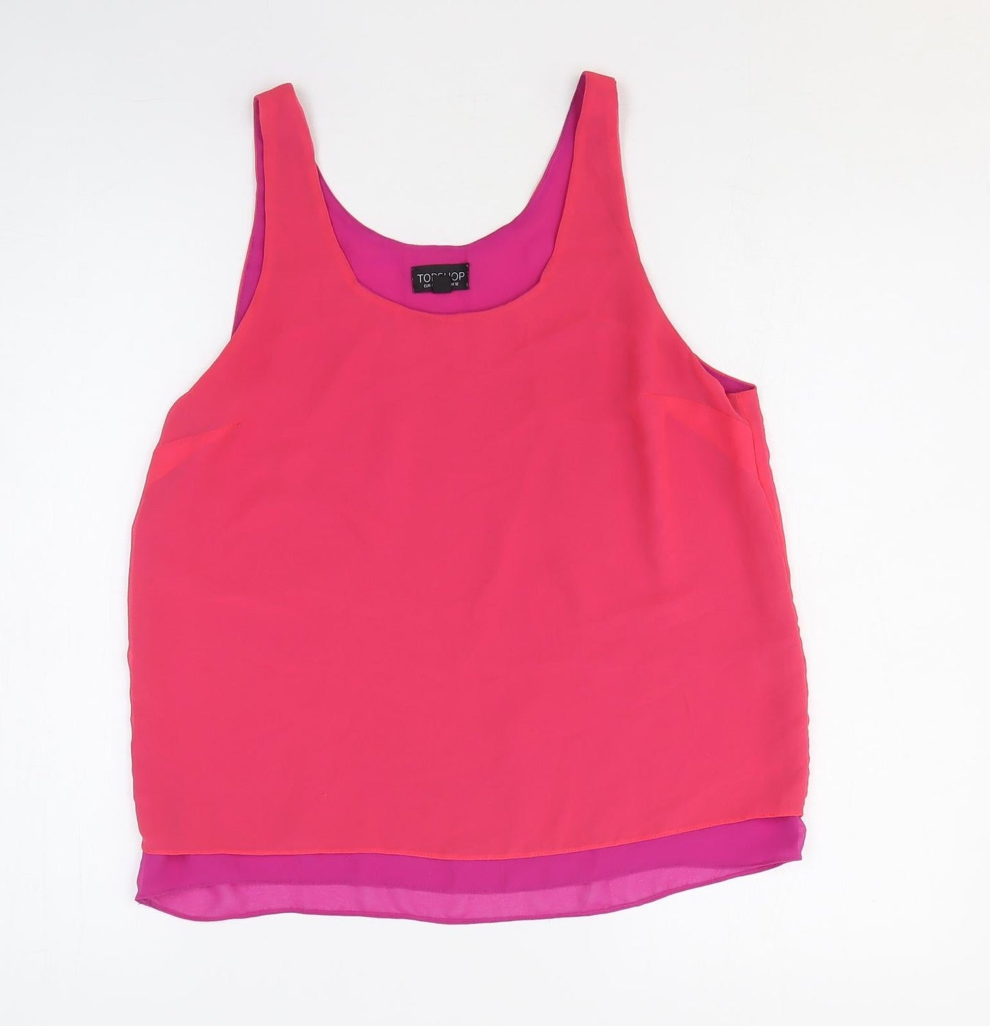 Womens UK Size 12 Topshop Pink Basic Tank