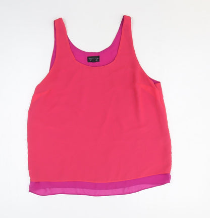 Womens UK Size 12 Topshop Pink Basic Tank