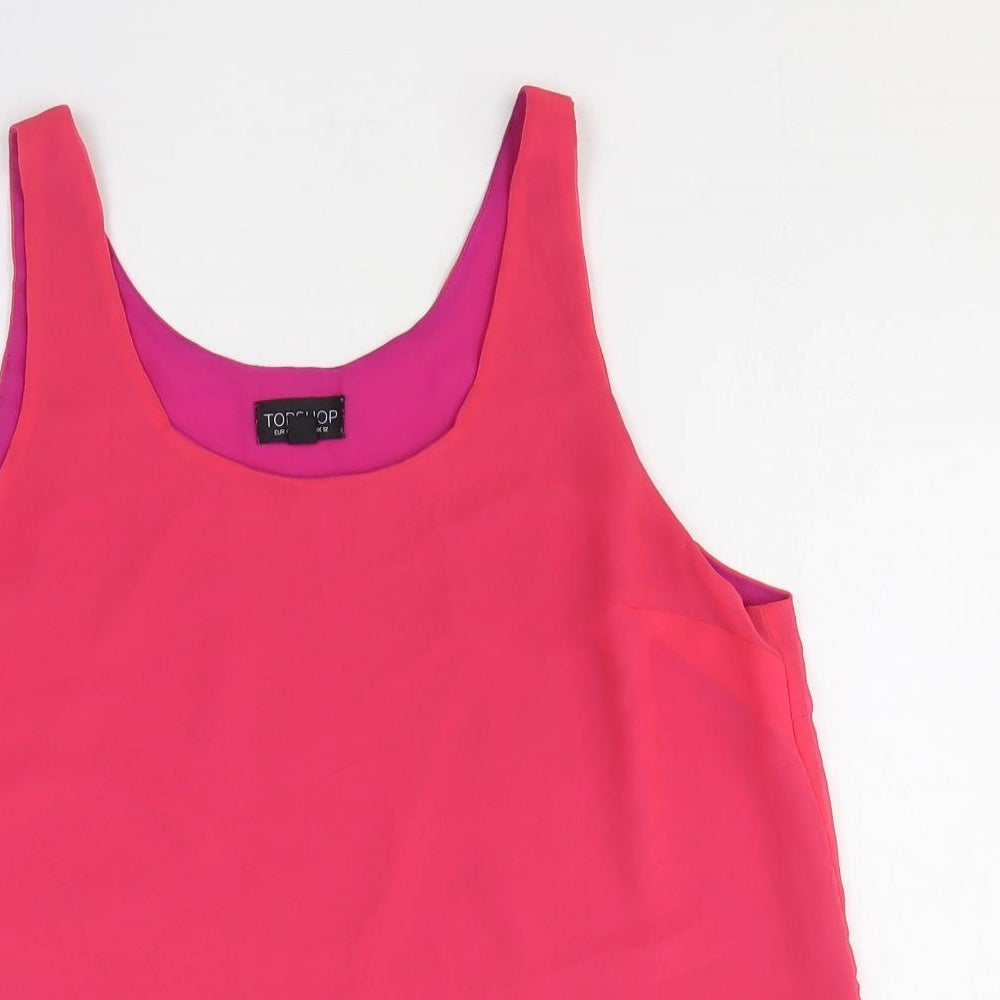 Womens UK Size 12 Topshop Pink Basic Tank