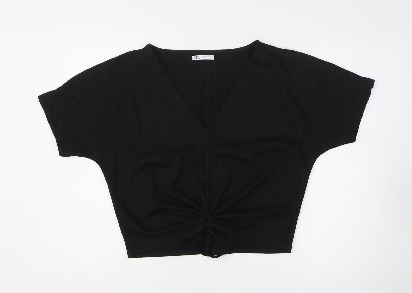 Womens UK Size M Zara Black Basic Blouse