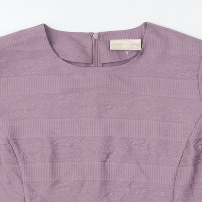 Womens UK Size 14 Country Casuals Purple Basic T-Shirt