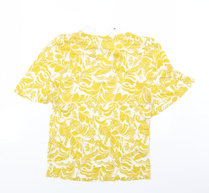 Womens UK Size 6 Marks and Spencer Yellow Basic T-Shirt