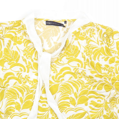 Womens UK Size 6 Marks and Spencer Yellow Basic T-Shirt