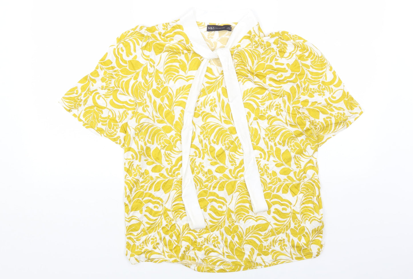 Womens UK Size 14 Marks and Spencer Yellow Basic Blouse