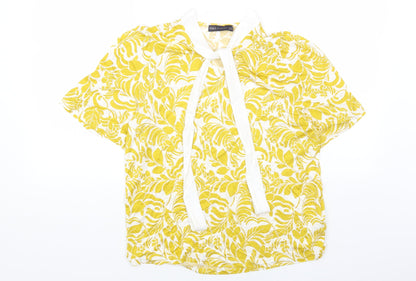 Womens UK Size 14 Marks and Spencer Yellow Basic Blouse