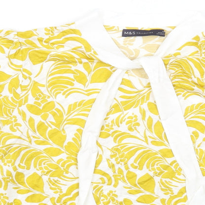Womens UK Size 14 Marks and Spencer Yellow Basic Blouse