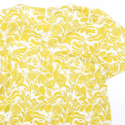 Womens UK Size 14 Marks and Spencer Yellow Basic Blouse