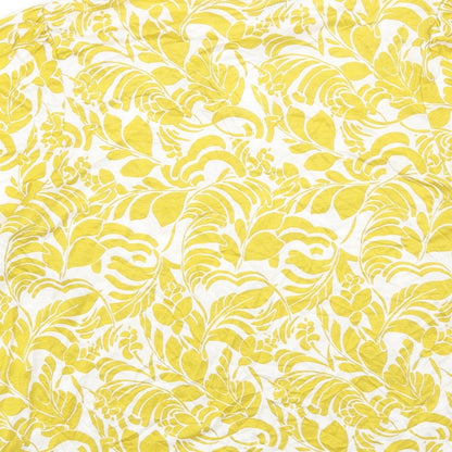Marks and Spencer Womens Yellow Geometric Viscose Basic Blouse Size 12 Round Neck