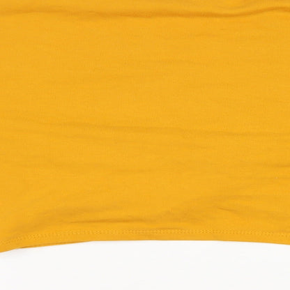 Womens UK Size M Divided Yellow Cropped T-Shirt