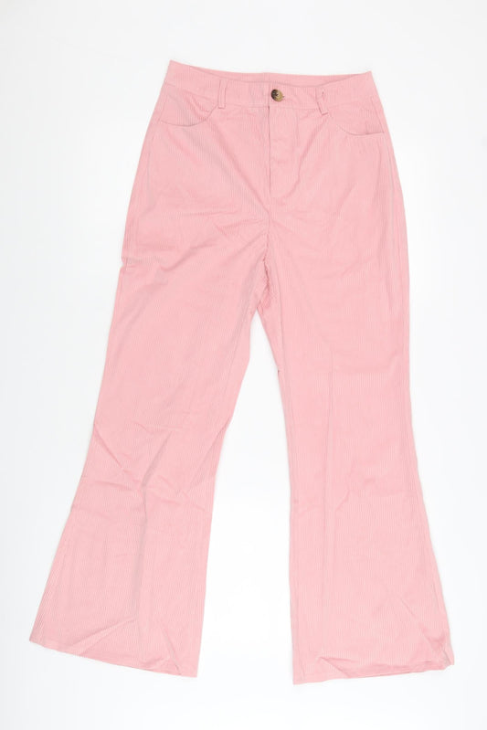 SheIn Womens Pink Polyester Trousers Size S L26.5 in Regular Zip