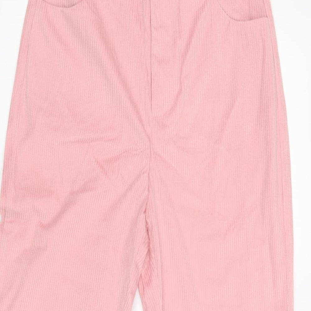 SheIn Womens Pink Polyester Trousers Size S L26.5 in Regular Zip