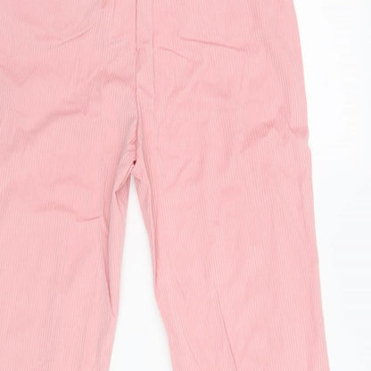 SheIn Womens Pink Polyester Trousers Size S L26.5 in Regular Zip